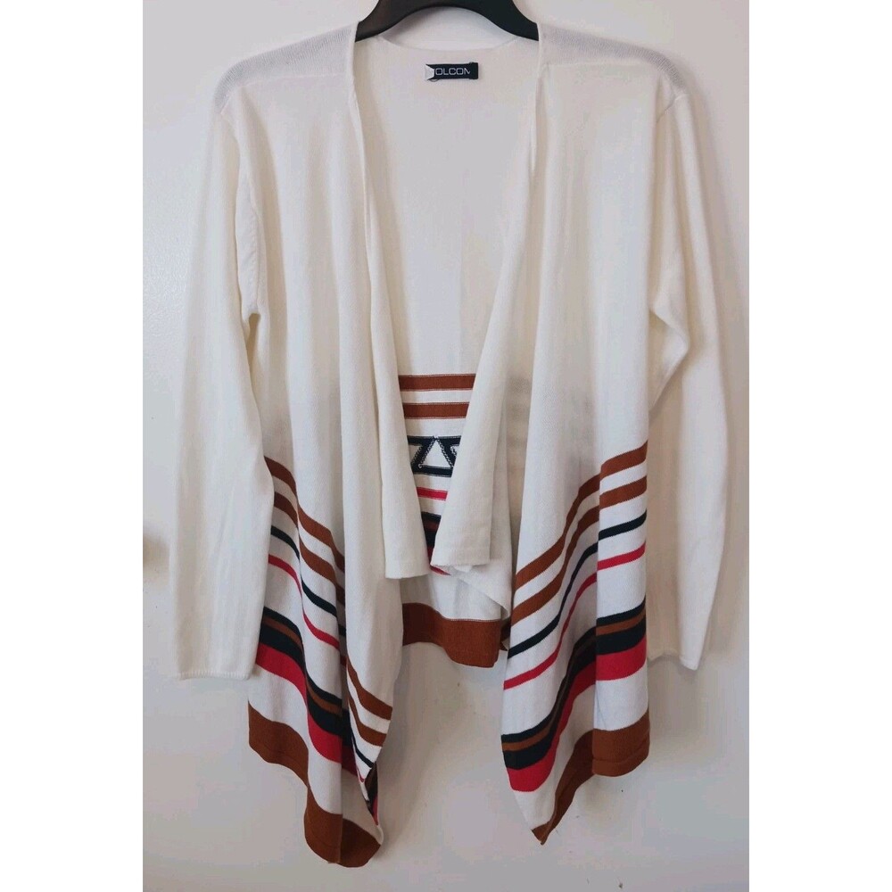 Volcom Cardigan Sweater Womens M/L Aztec Open Front Boho Go-Go Wrap longsleeve